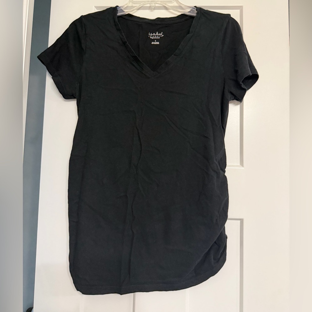 Black V-Neck T-Shirt maternity size small